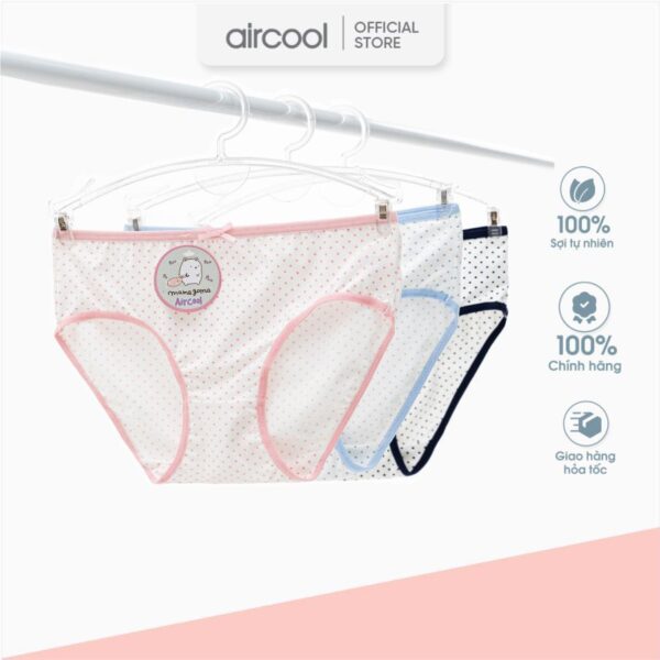 Quần chip bé gái  Aircool sợi cotton cao cấp mềm mát thoáng mát cho bé từ 2 đến 16 tuổi - Set 3-QLBG05