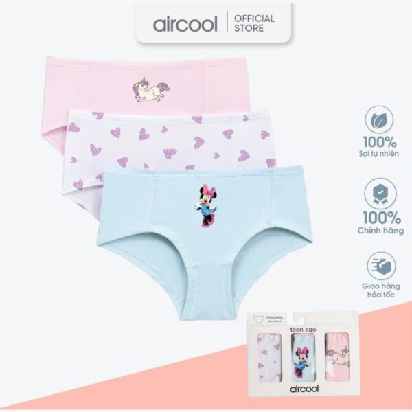Quần chíp bé gái AIRCOOL sợi cotton cao cấp mềm mát thoáng co dãn tốt cho Bé gái từ 2 đến 16 tuổi-QLBG09