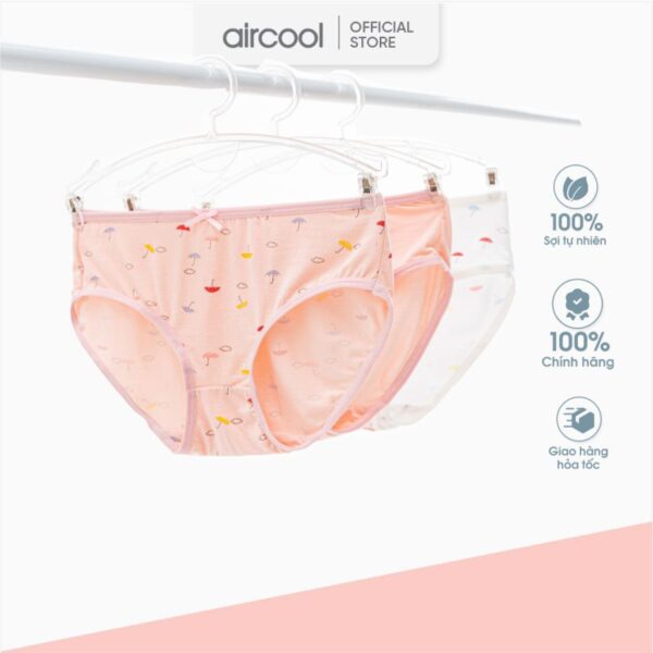 Quần chip bé gái cotton AIRCOOL mềm mát kháng khuẩn tốt an toàn cho từ 2 đến 16 tuổi - Set 3 chiếc-QLBG10