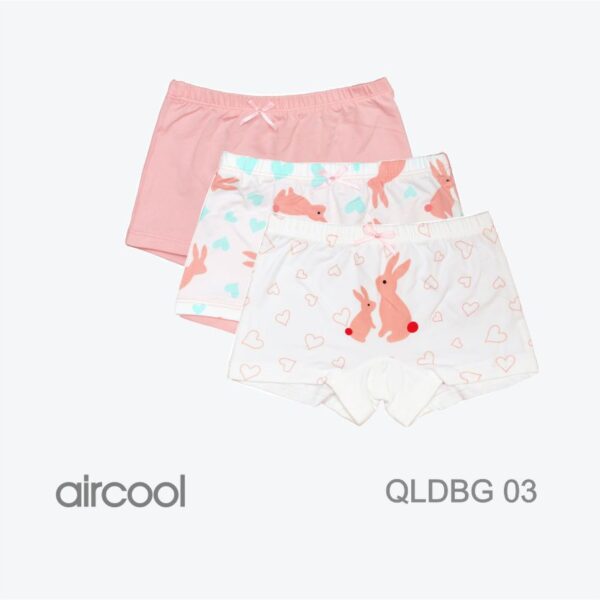 Quần chip bé gái dạng đùi AIRCOOL chất liệu cotton cao cấp thoáng mát hình thỏ đáng yêu cho bé - Set 3-QLBG02