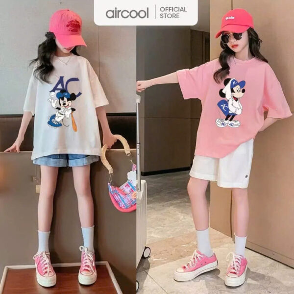 Áo phông bé gái cộc tay Aircool chất liệu cotton cao cấp mềm mát size to size đại-ACBG15